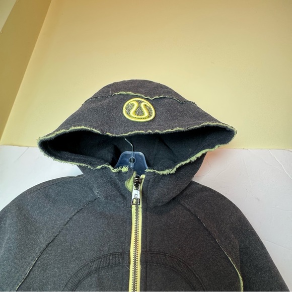 Lululemon RARE Scuba Raw Edge Round Hem Hoodie Jacket Zip Cotton Fleece Ribbed - Picture 6 of 15